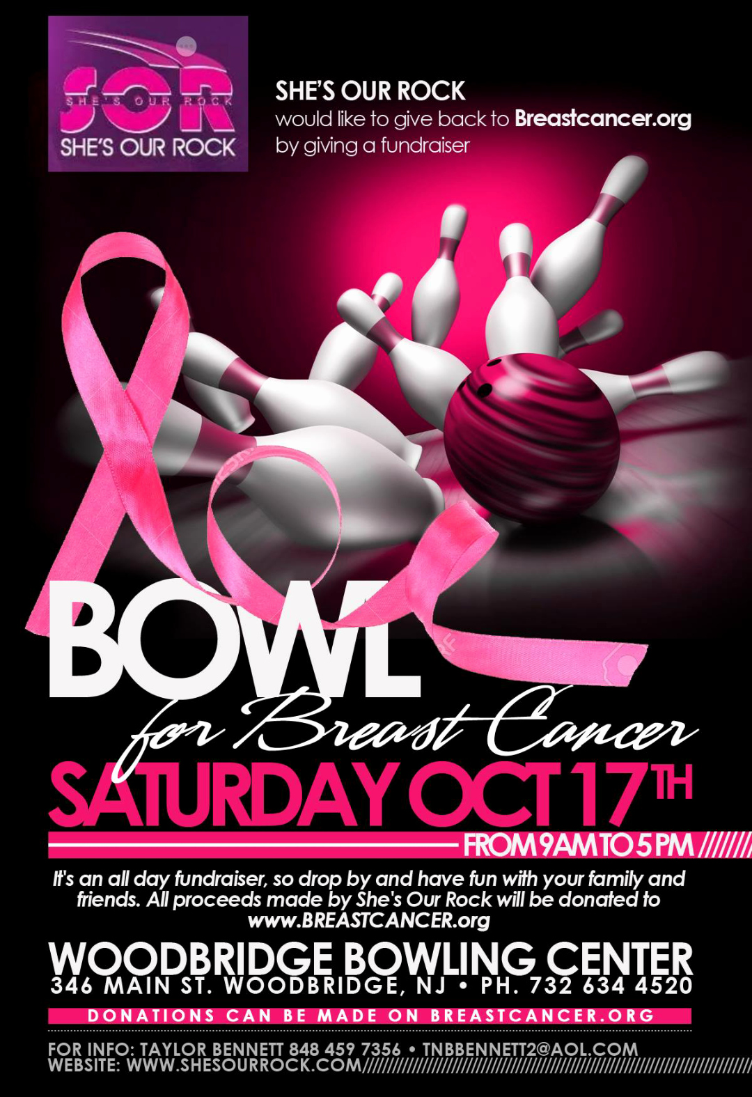 Breast Cancer Fundraiser Flyer Inspirational She’s Our Rock Bowl for Breast Cancer Fundraiser – She S Our Rock