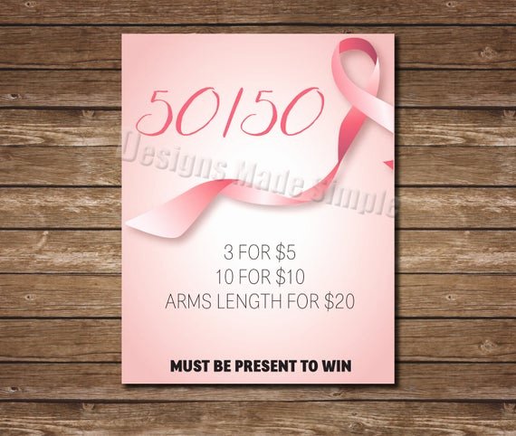 Breast Cancer Fundraiser Flyer Lovely Breast Cancer Fundraiser 50 50 Flyer Instant Download