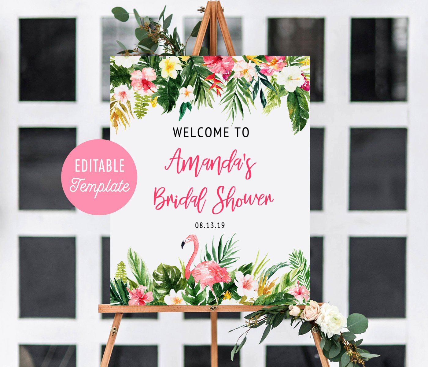Bridal Shower Welcome Sign Template Unique Tropical Bridal Shower Wel E Sign Template Summer Bridal