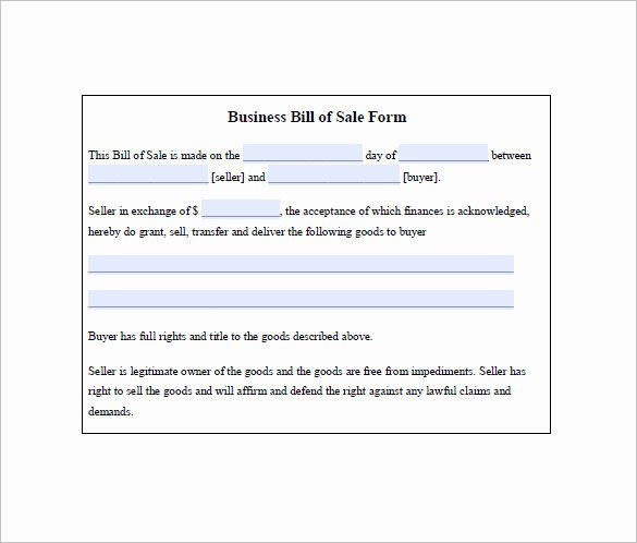 Business Bill Of Sale Awesome Business Bill Of Sale 7 Free Word Excel Pdf format Download