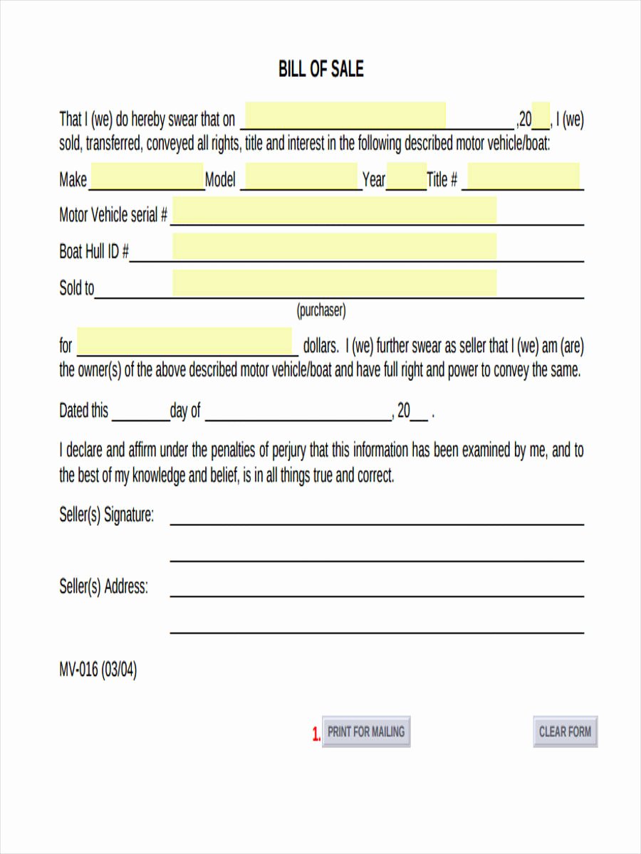 Business Bill Of Sale Best Of Free 7 Sample Business Bill Of Sale forms In Word