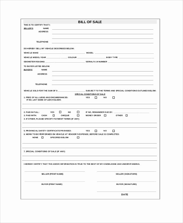 Business Bill Of Sale Best Of Sample Auto Bill Of Sale 8 Examples In Pdf Word