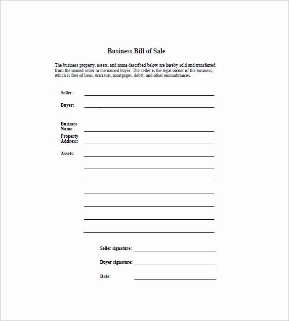 Business Bill Of Sale Pdf Best Of Business Bill Of Sale 7 Free Word Excel Pdf format Download