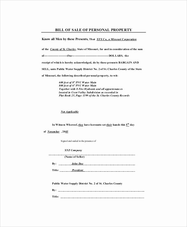 Business Bill Of Sale Unique Sample Bill Of Sale 20 Examples In Pdf