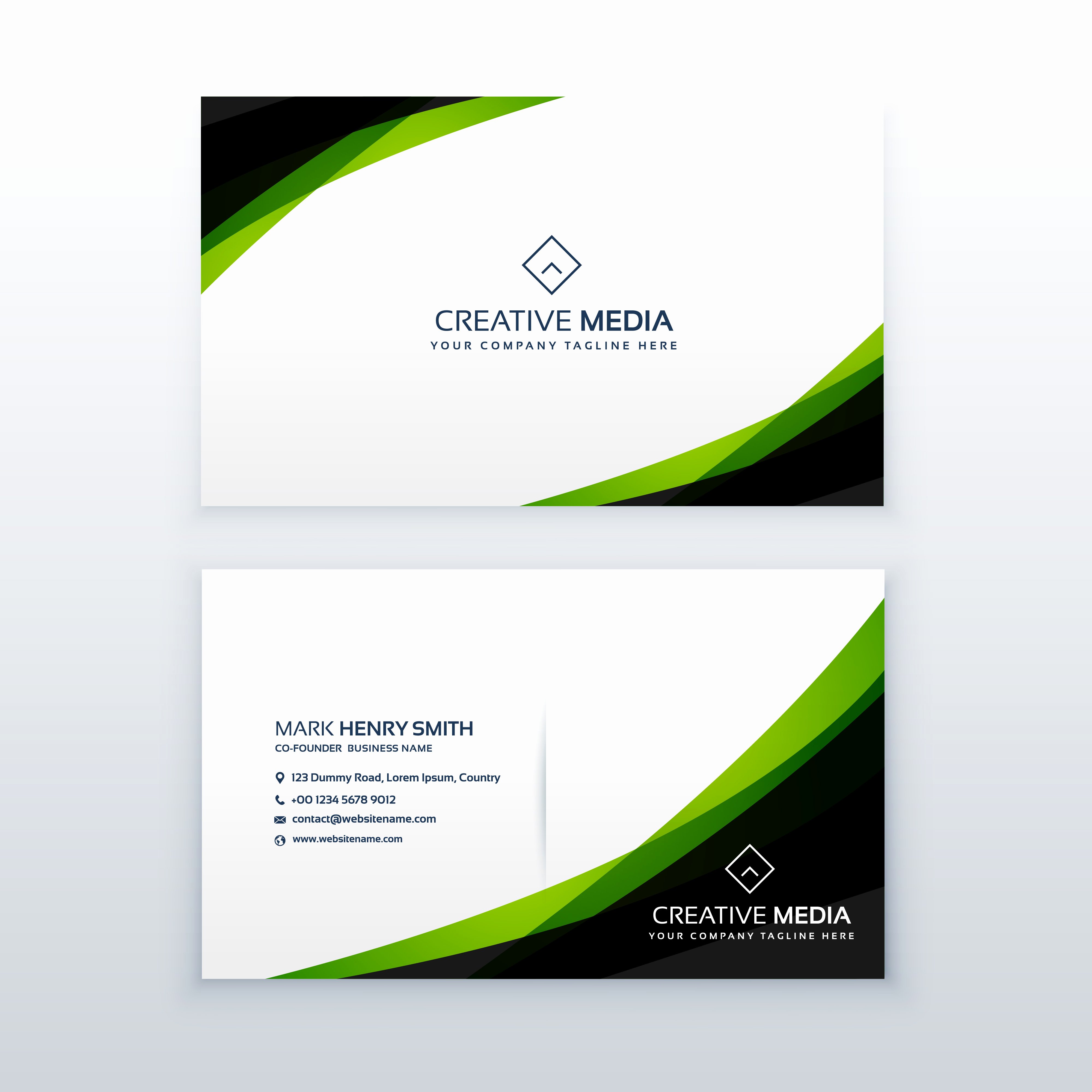 Business Card Images Free Inspirational Clean Simple Green Business Card Design Template