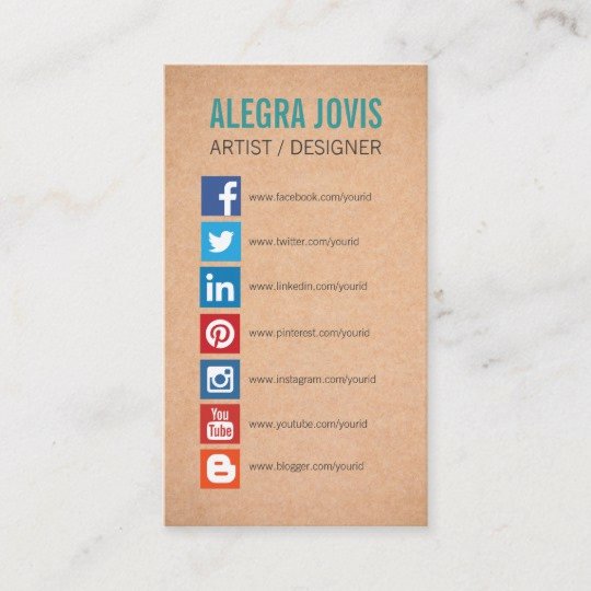 Business Card social Media Elegant social Media Icons Symbols Business Card