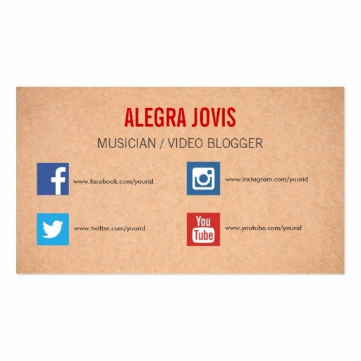 Business Card social Media Elegant social Media Musician You Tube Business Card