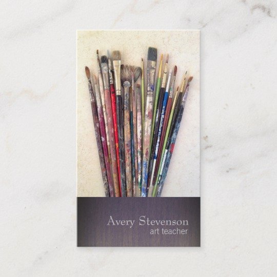 Business Cards for Artists Unique Artist Paint Brushes Painter Business Card