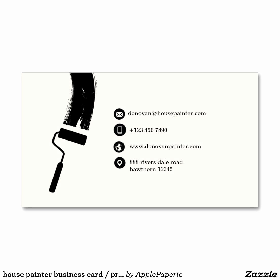 Business Cards for Painters Luxury House Painter Business Card Professional Painter