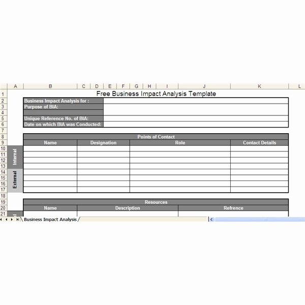 Business Impact Analysis Template Excel Beautiful Business Impact Analysis Bia Template Free Excel Download
