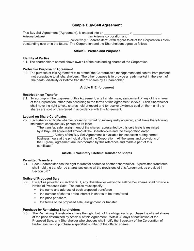 Buyout Agreement Template Free Best Of Understanding the 3 Fundamentals Of A Buy Sell Agreement