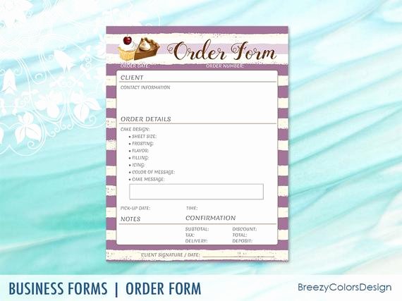 Cake order forms Printable Awesome Cake order forms Template for Bakery Business Homemade