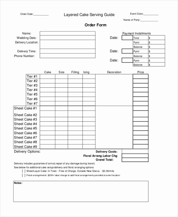 Cake order forms Printable Best Of Sample Cupcake order form 10 Free Documents In Pdf
