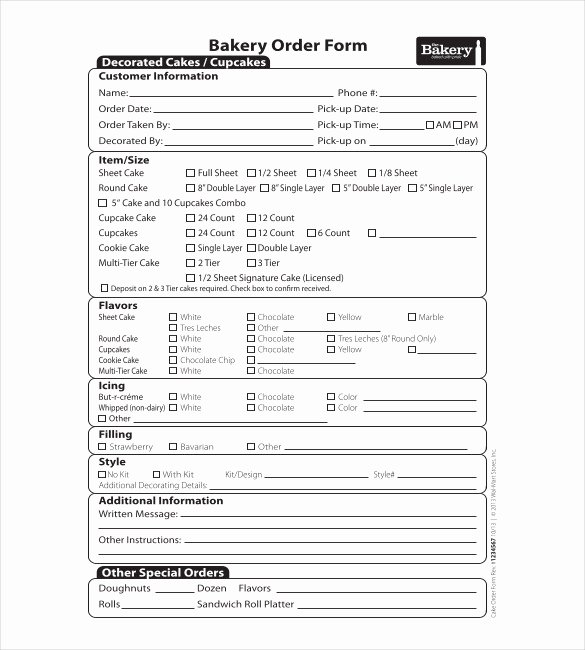 Cake order forms Printable Fresh 20 order Template Word Excel Pdf