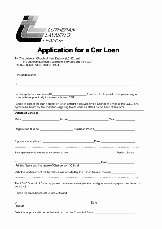 Car Loan Application form Pdf Elegant Application for A Car Loan Printable Pdf