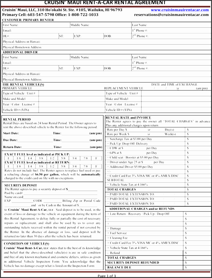 Car Rental Agreement form Awesome 10 Vehicle Rental Agreement Template Sampletemplatess Sampletemplatess