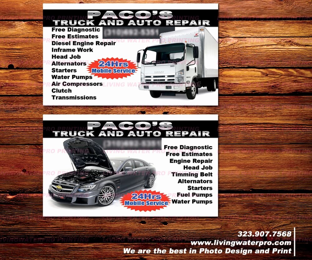Car Service Business Cards Awesome Business Cards Printing Living Water Pro Body Shop Mechanic Auto Tire Car Service Imprenta