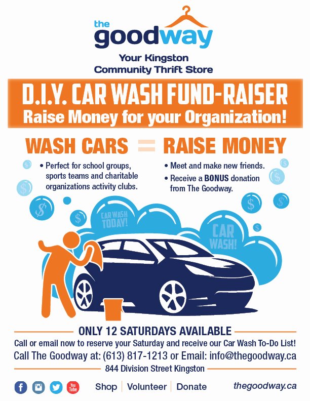 Car Wash Fundraiser Flyers Beautiful the Goodway Your Kingston Munity Thrift Store