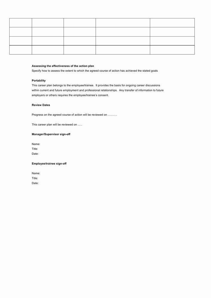 Career Action Plan Template Fresh Download Free Career Action Plan Template Word format for