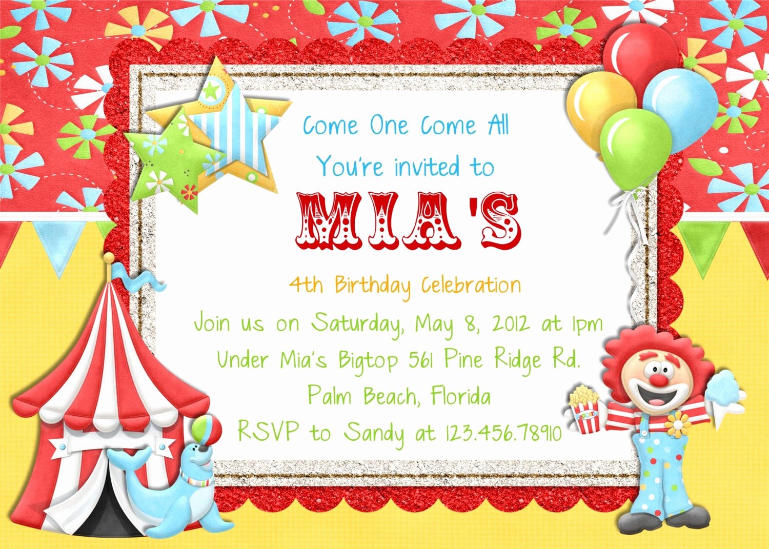 Carnival Birthday Party Invitations Inspirational Circus Carnival Birthday Invitation Printable by 3peasprints