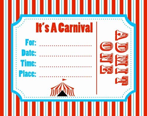 Carnival Ticket Invitation Template Free Awesome Carnival Invitation Template Best Template Collection Parties