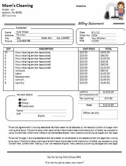 Carpet Cleaning Invoice Template Awesome Cleaning Invoice Templates Printable Free Free Cleaning Invoice Templates