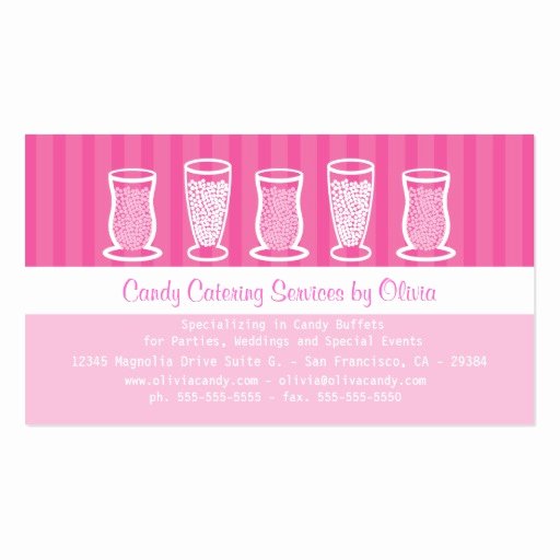 Catering Business Card Ideas Lovely Pink Candy Catering Business Card