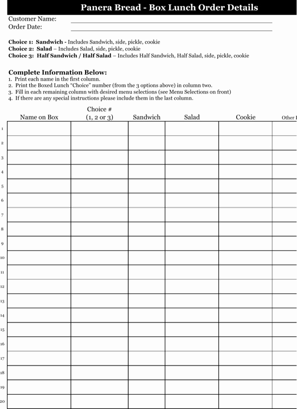 Catering order form Template Unique Download Catering order form Template Excel for Free