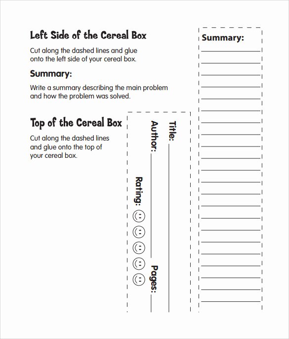 Cereal Box Book Report Template Fresh Cereal Box Book Report – 11 Free Samples Examples &amp; formats