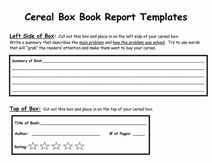 Cereal Box Book Report Template Luxury A Good Idea to Start to Show Students How to Write A Report Classroom Pinterest