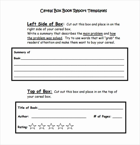 Cereal Box Book Report Template Luxury Cereal Box Book Report Template Pdf Book Report Pinterest