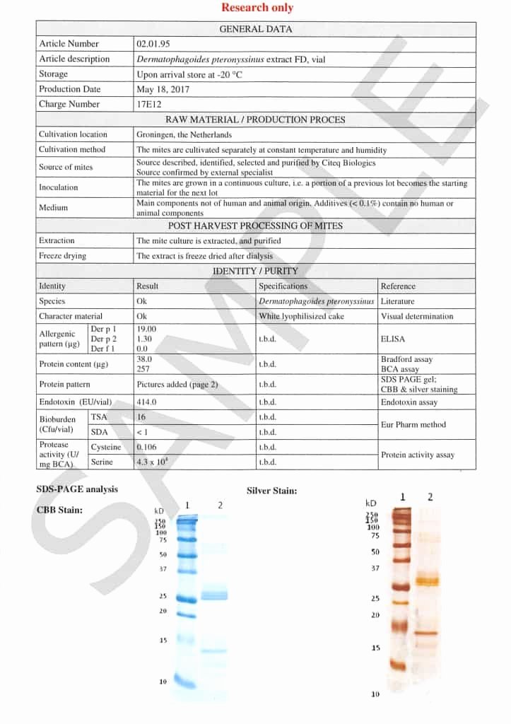 Certificate Of Analysis Template Elegant Certificate Of Analysis Hdm Extract 95 Sample Citeq Biologics
