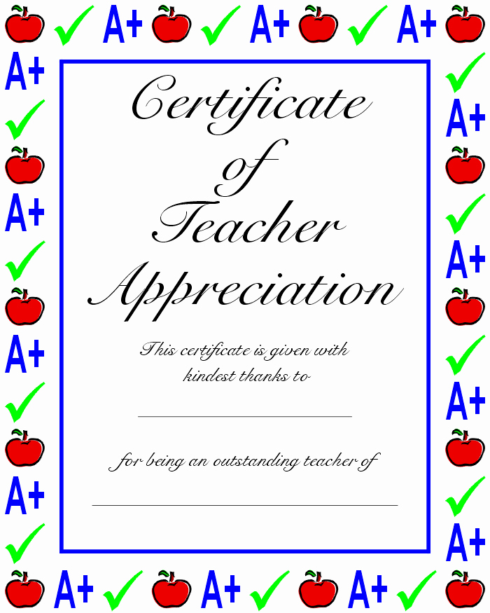 Certificate Of Appreciation for Teachers Best Of Printables for Teachers Let S Celebrate