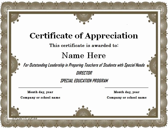 Certificate Of Appreciation for Teachers Inspirational 31 Free Certificate Of Appreciation Templates and Letters Free Template Downloads