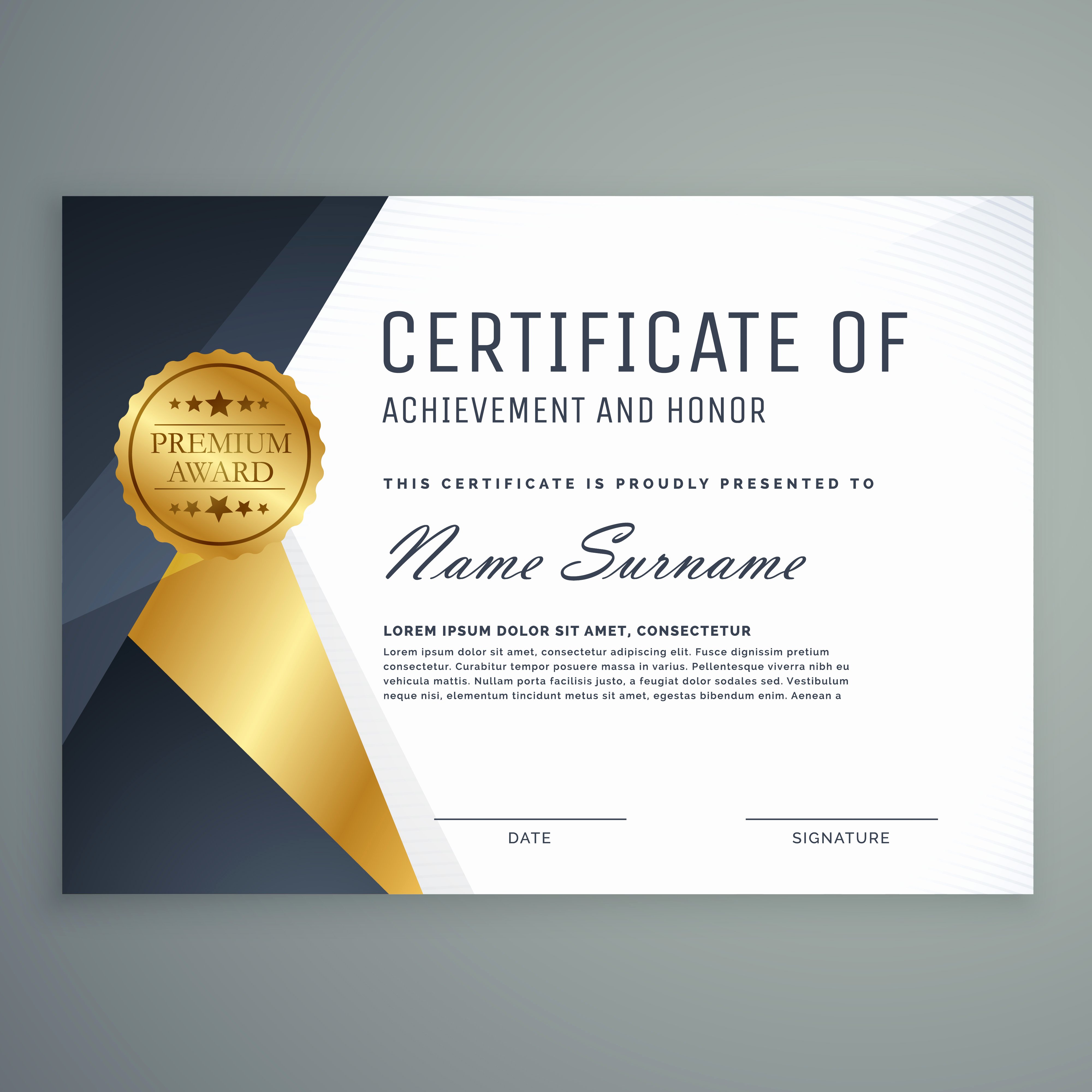Certificate Of Appreciation Graduation Awesome Premium Certificate Of Appreciation Award Design Download Free Vector Art Stock Graphics &amp;