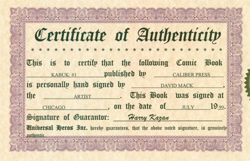 Certificate Of Authenticity Autograph Template Beautiful David Mack Guide Portfolio Kabuki Vol 1 Circle