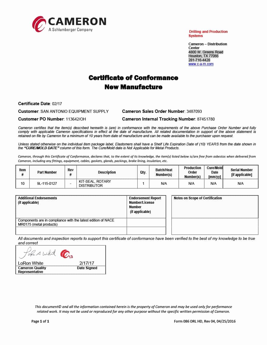 Certificate Of Conformance Template Lovely 40 Free Certificate Of Conformance Templates &amp; forms Template Lab