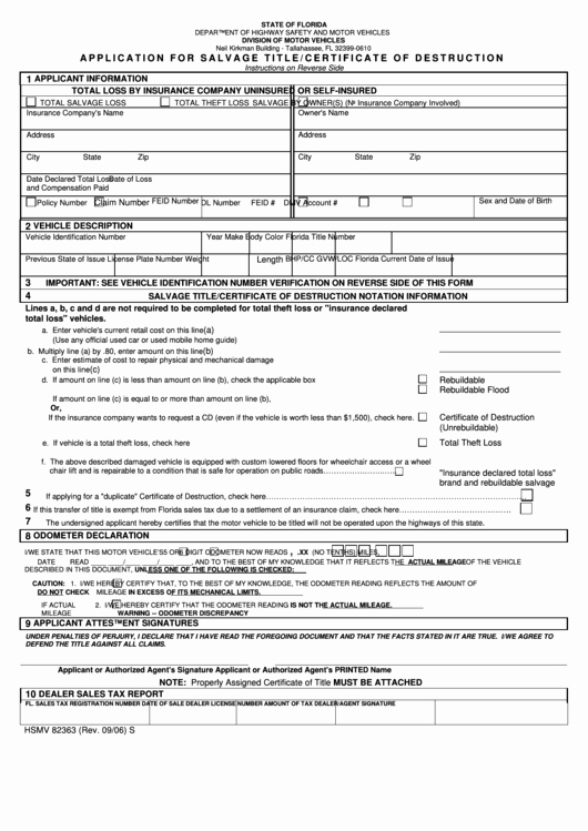 Certificate Of Destruction form Best Of top Florida Highway Safety and Motor Vehicles forms and Templates Free to In Pdf format