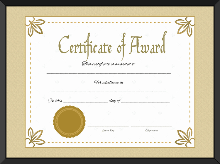 Certificate Of Excellence Template Inspirational Award Certificate Of Excellence Template