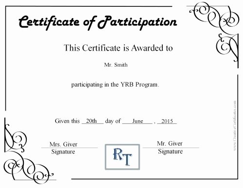 Certificate Of Participation Template Luxury Participation Certificate with A Apny Logo