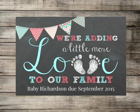 Chalkboard Baby Announcement Template Beautiful Baby Pregnancy Announcement We Re Adding A Little More