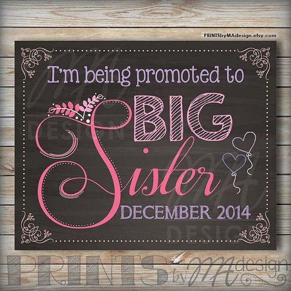 Chalkboard Baby Announcement Template Best Of Promoted to Big Sister Chalkboard Photo Prop Pregnancy Announcement Digital Printable
