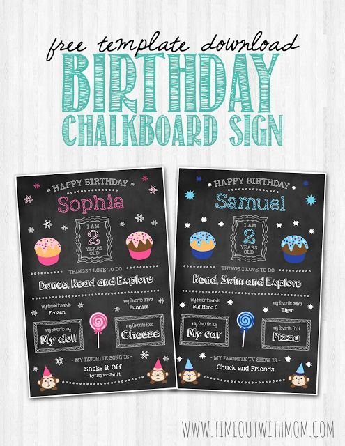 Chalkboard Baby Announcement Template Fresh Free Download Birthday Chalkboard Sign Template and Tutorial