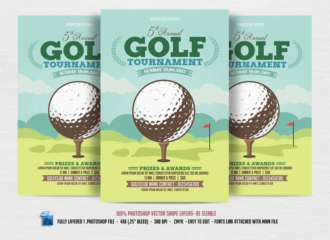 Charity Golf tournament Flyer Fresh Golf tournament Flyer Flyer Templates Creative Market