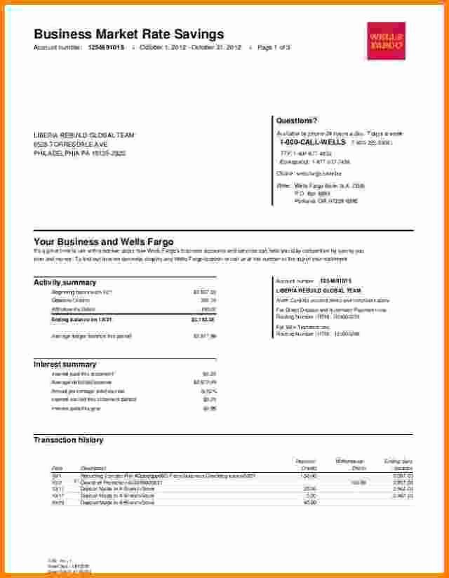 Chase Bank Statement Generator Luxury Wells Fargo Bank Statement Template Free Download Aashe