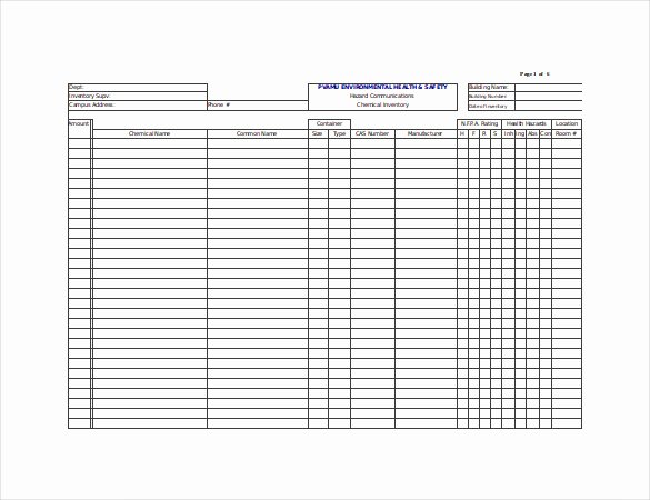 Chemical Inventory List Template Inspirational Inventory Template – 25 Free Word Excel Pdf Documents