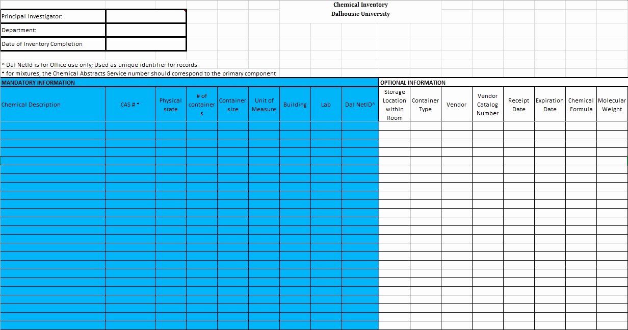 Chemical Inventory List Template New 13 Free Sample Chemical Inventory List Templates