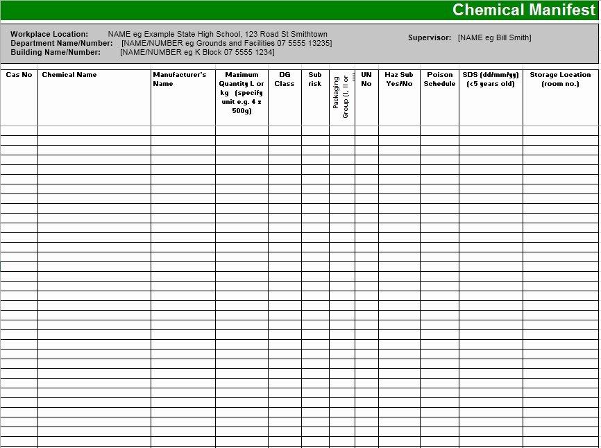 Chemical Inventory List Template New 13 Free Sample Chemical Inventory List Templates