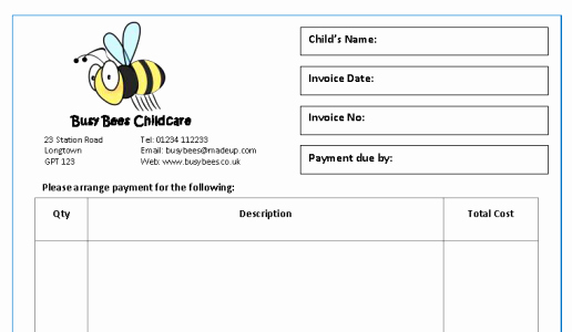 Child Care Payment Receipt Beautiful New Invoice &amp; Receipt Templates Mindingkids
