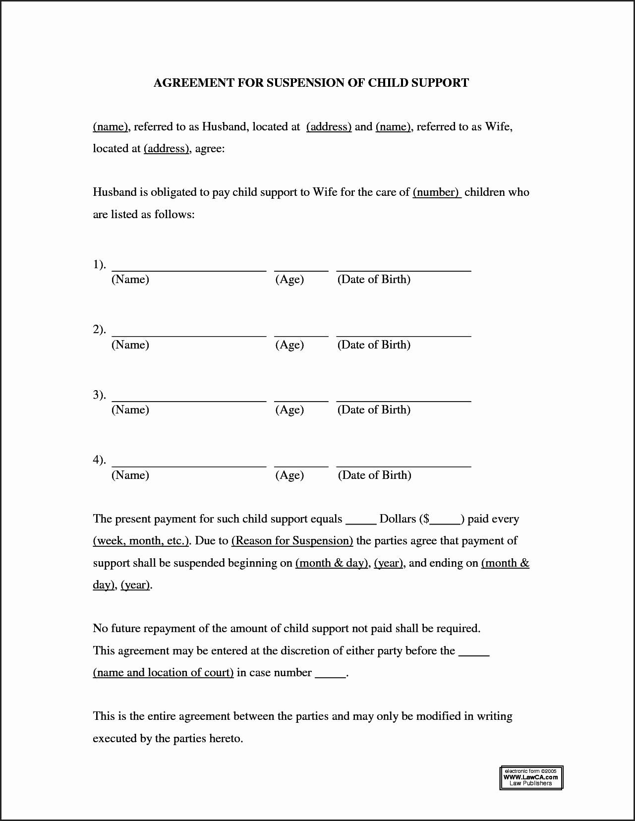 Child Support Agreement Letter Lovely 12 Simple Agreement Letter Examples Pdf Word